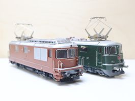 HAG Doppelpack BLS Re 4/4 Biel + SBB Re 4/4  - E-Loks H0 AC