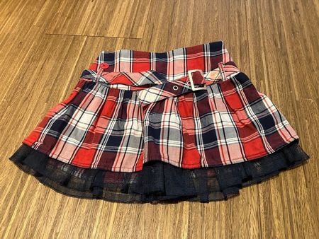 Rock, Boboli, Gr. 104 rot blau kariert mit Tüll