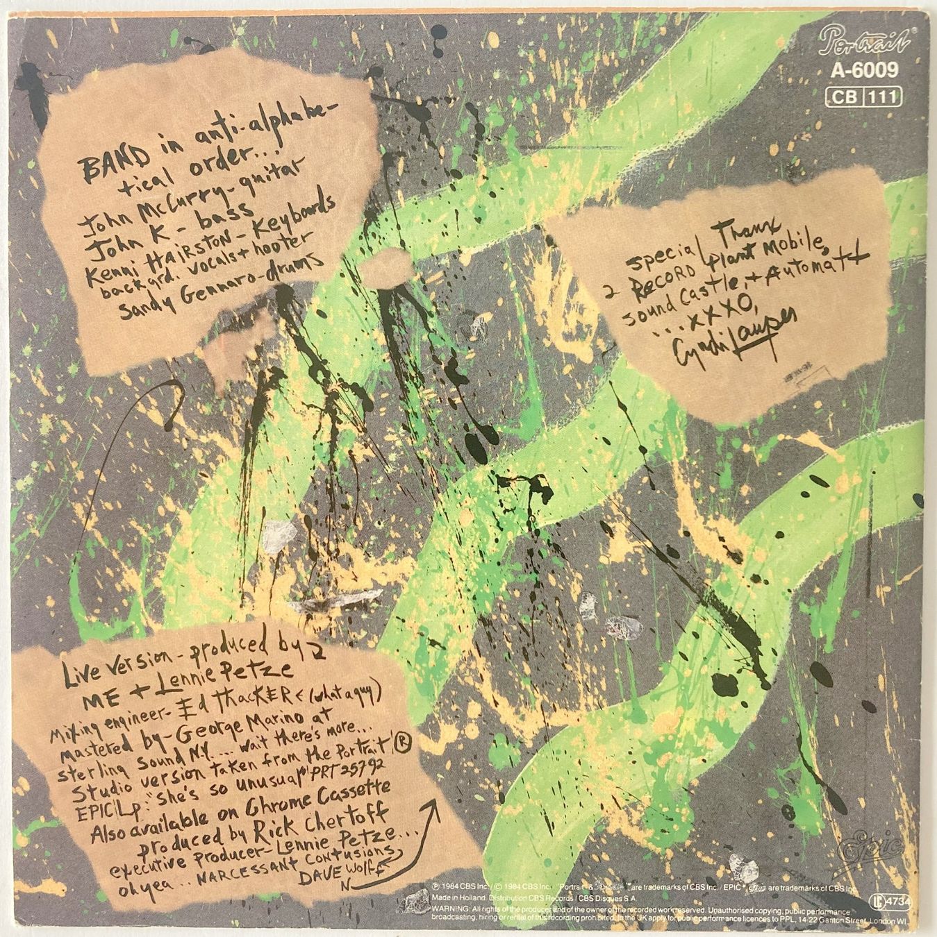 Vinyles: CYNDI LAUPER - MONEY CHANGES EVERYTHING – D'occasion à Bottens par hotter-than-hell 1