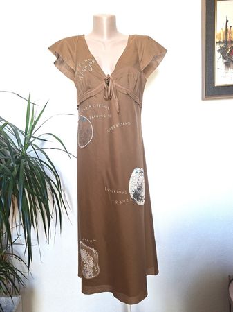 Robe mi-longue IKKS - caramel – 100% coton- Taille 38
