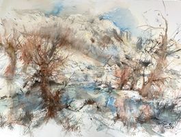 Aquarell Siglinde Layr "Sturm" (1987), signiert