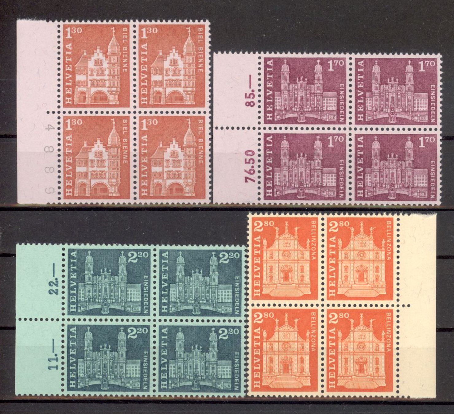 Tutti i francobolli: 1963, Ergänzungswerte Baudenkmäler ** – Usato da Willisau venduto da Vollstempel