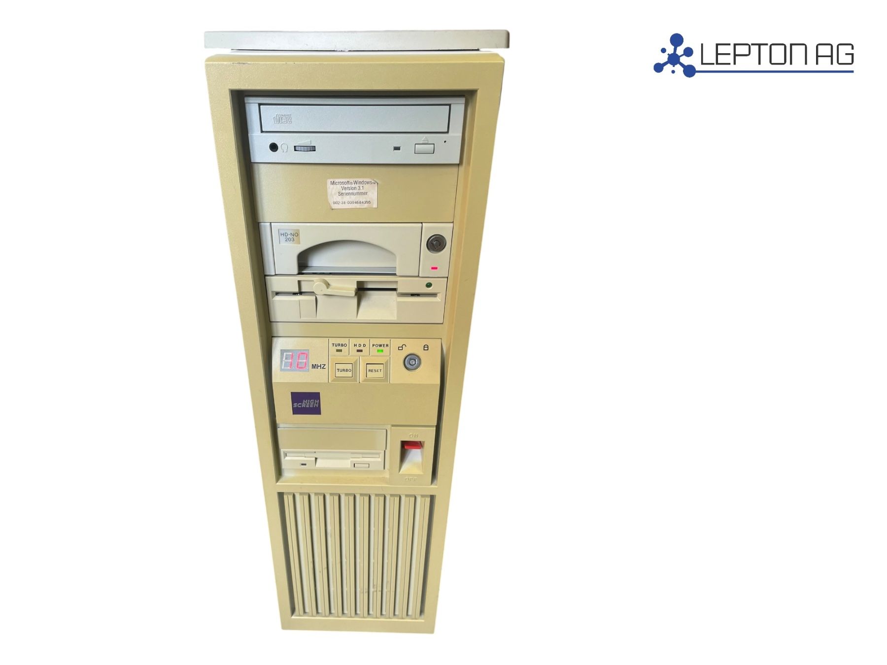 Intel PC: Vintage High Screen PC/Dell Screen 1990er Jahre Windows 3.1 – Usato da Niederdorf venduto da LeptonAG 1