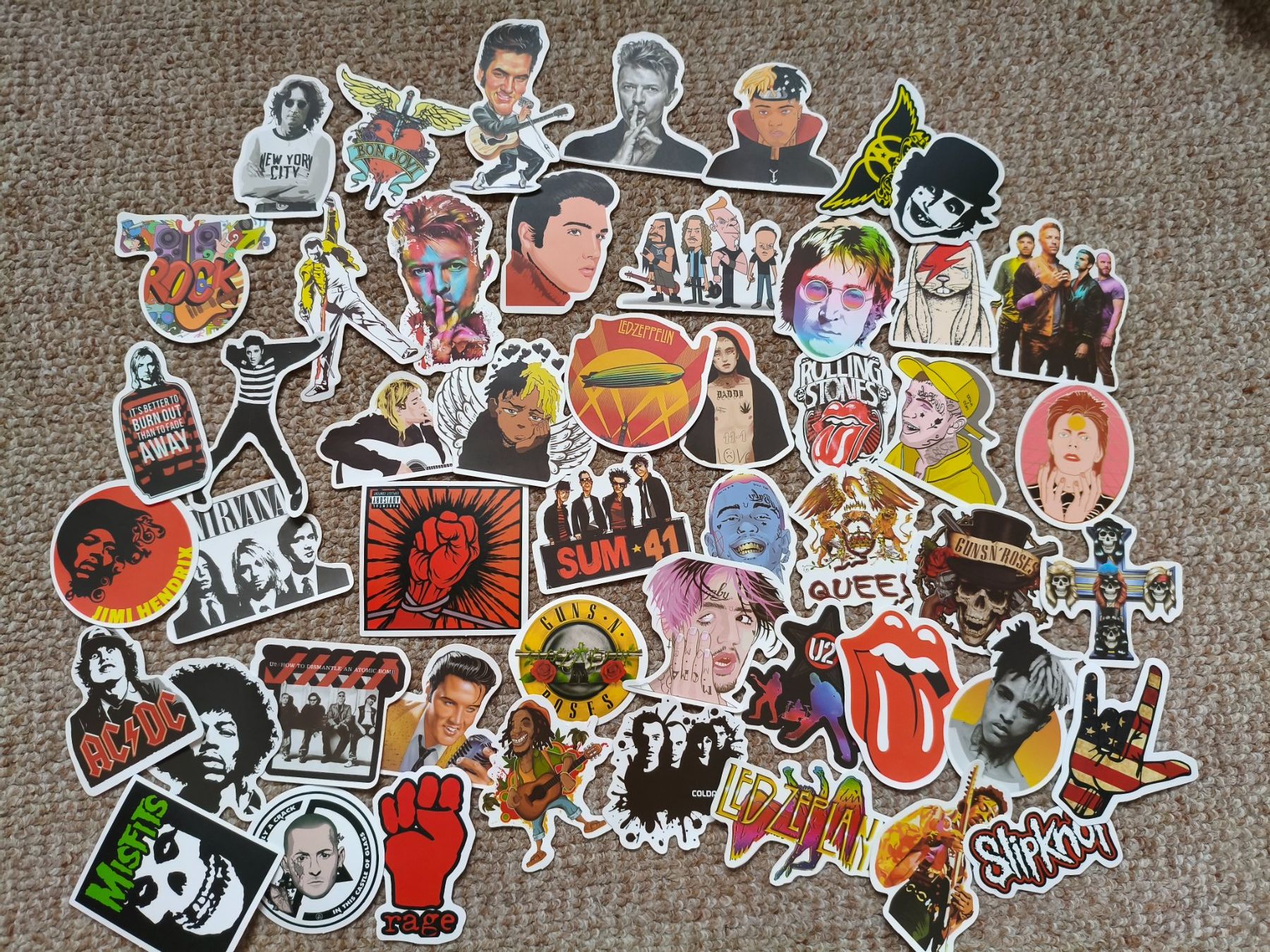 Aufkleber: 50x Sticker Rock and Roll Bands History – Neu und originalverpackt aus Vogelsang AG von miinlade
