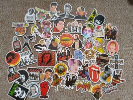 50x Sticker Rock and Roll Bands History