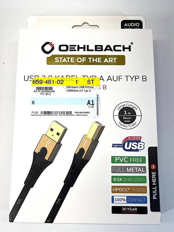 Kabel: Oehlbach Digital Audiokabel USB A auf B – Gebraucht aus Zürich von cutyswiss