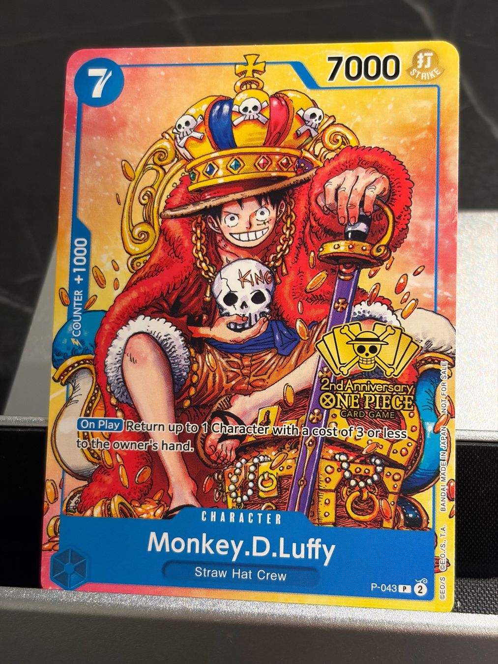 Bandai Carte collezionabili: One Piece P-043 Monkey. D. Luffy, Englisch. Gratis Versand!! – Nuovo (secondo la descrizione) da St. Gallen venduto da cambitcg