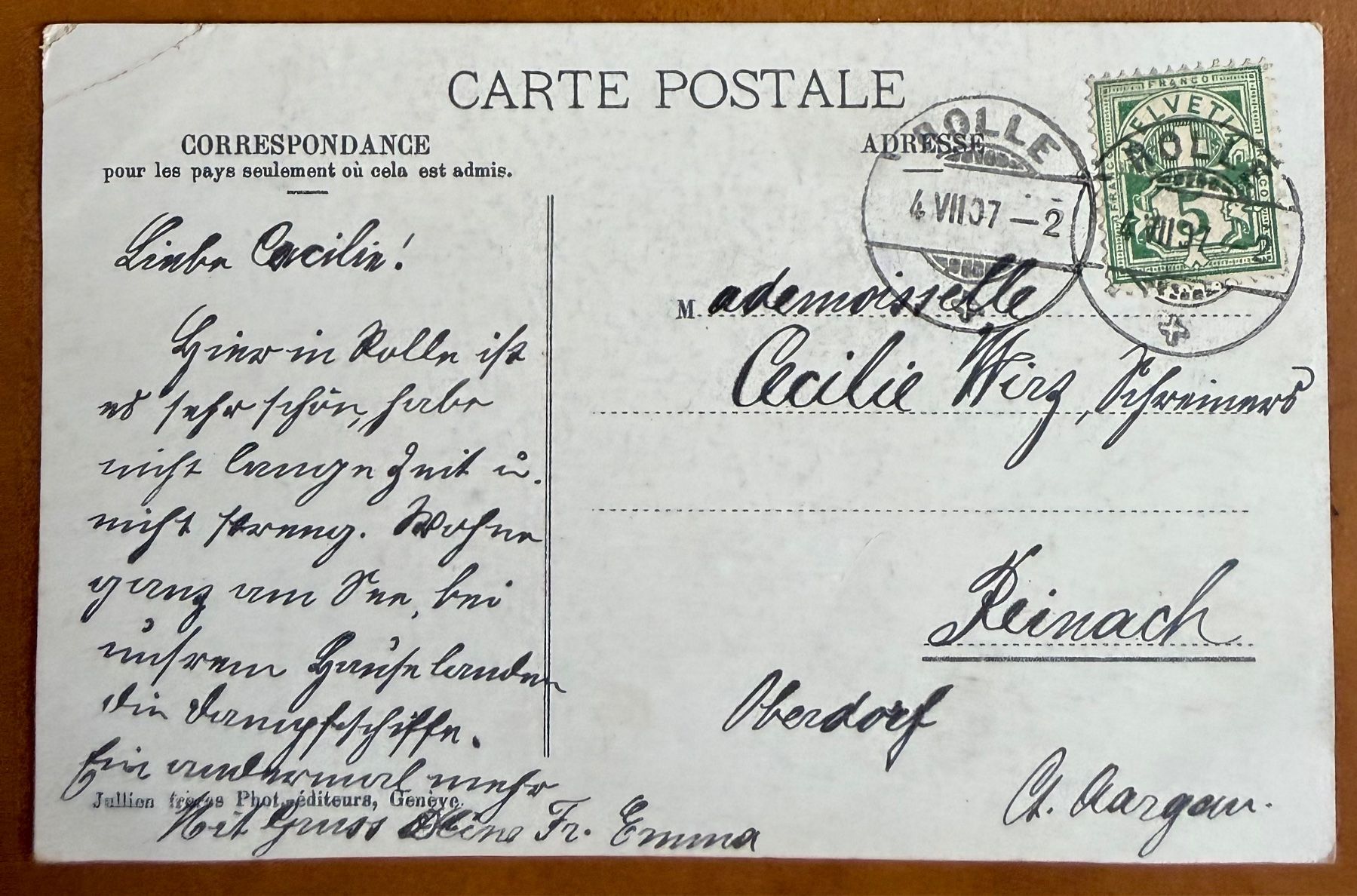 Cartoline postali: Rolle - Le château 1907 – Usato da Lutry venduto da Ediego 1