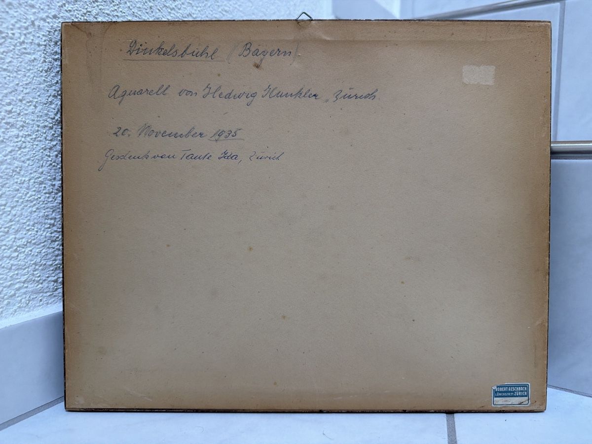 Tableaux: Altes Aquarell, Hedwig Hunkler , 1935. – D'occasion à Biberist par Momo33 4