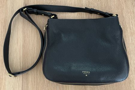 Fossil Damen Handtasche Schwarz Leder
