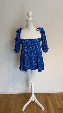 Zara Top Dots S Blau