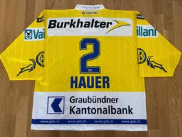 ORIGINAL HC DAVOS # 2 BRETT HAUER TRIKOT HCD 2005/06 NHL XL