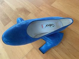 Gabor klassische Leder Pumps in Blau NEU für den Frühling