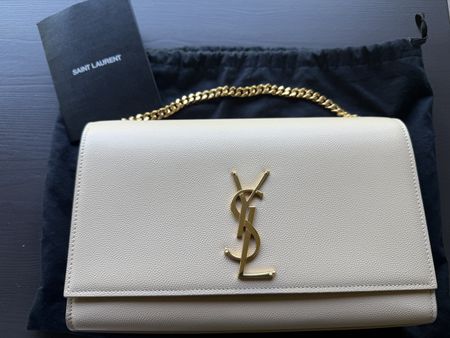 Saint Laurent Kate Monogram medium beige