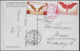 1930 AK o ZEPPELIN Basel / ZH Spitzenfrankatur selten ab 1.-