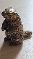 Biber Figur Metall Bronze Optik kleine Sammlerfigur Deko