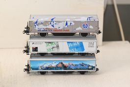 3 Güterwagen H0/AC Märklin  SBB Jura Sel, TCS, Heidiland OVP