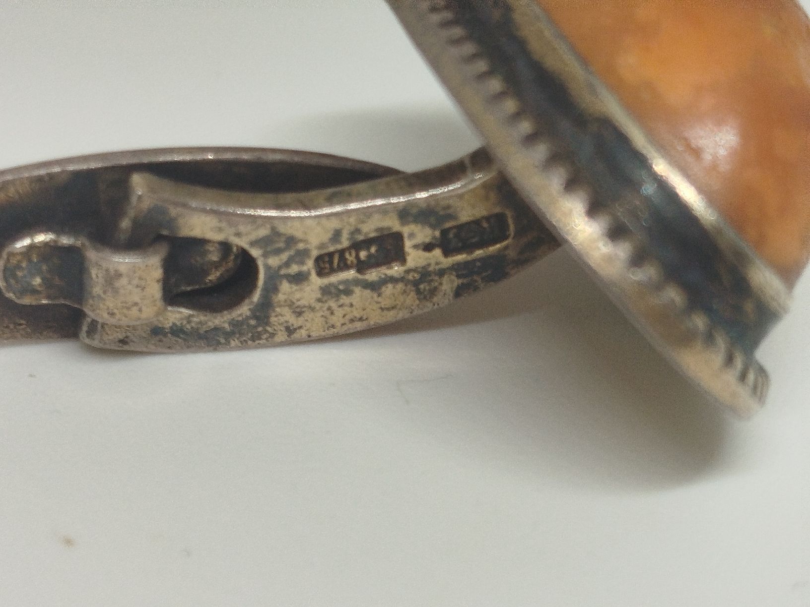 Gemelli: Vintage Manschettenknöpfe, Silber 875 mit Bernstein. – Usato da Rupperswil venduto da Annet.Dann888 4