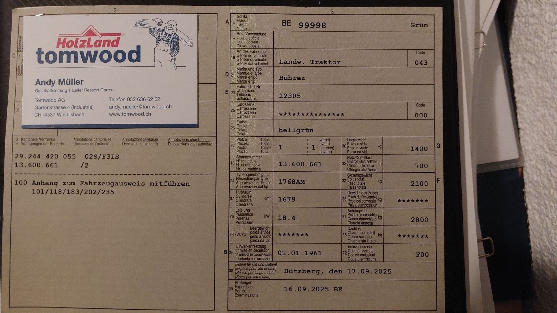 Bührer Trattori: Bührer Spezial – Usato da Wiedlisbach venduto da timber03 1