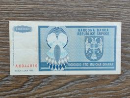 Bosnien 100'000'000 Dinara 1993 !!!!!!!