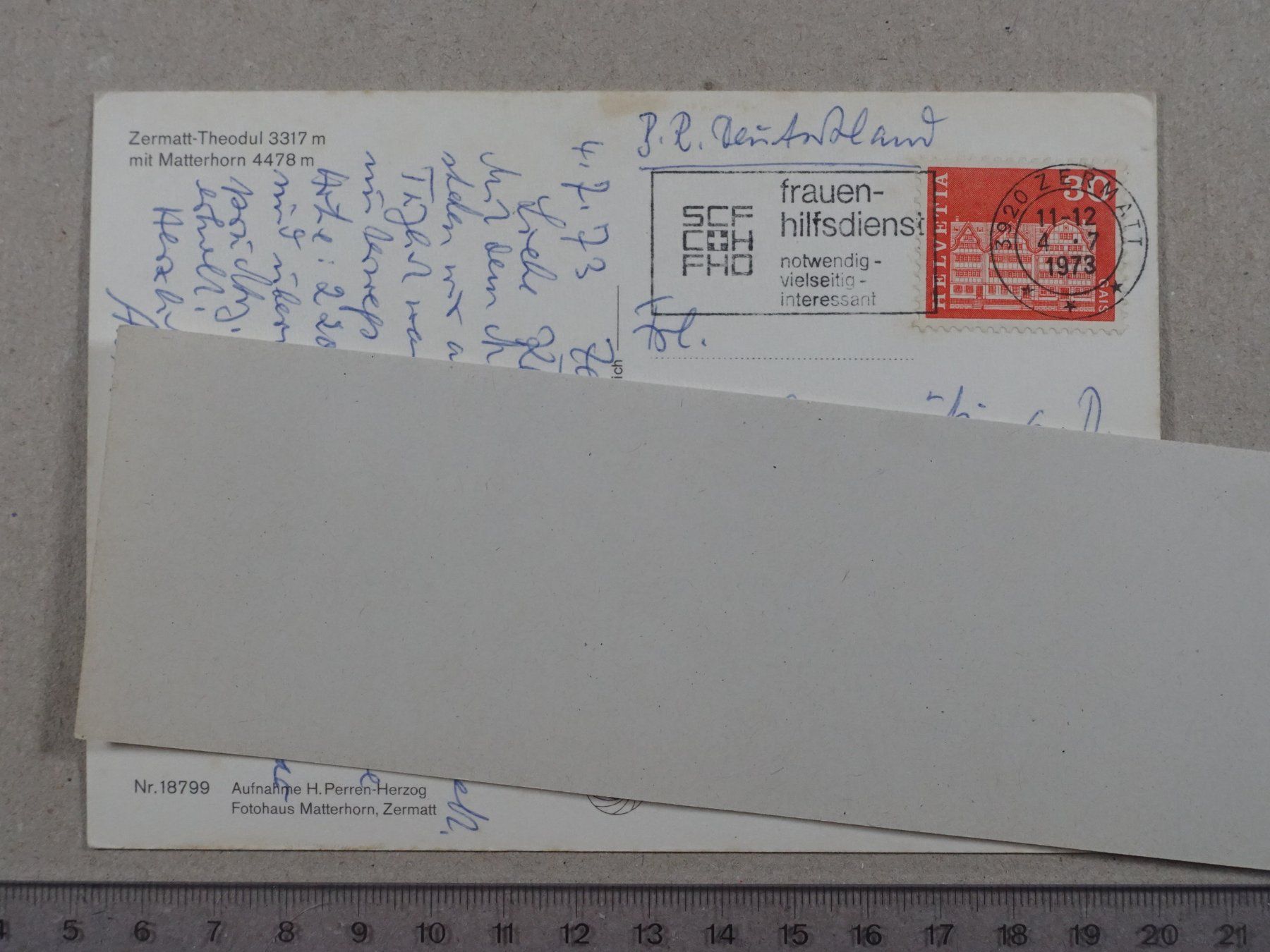 Cartes postales: Zermatt - Theodul, 1973 – D'occasion à Lenzburg par fh1 1