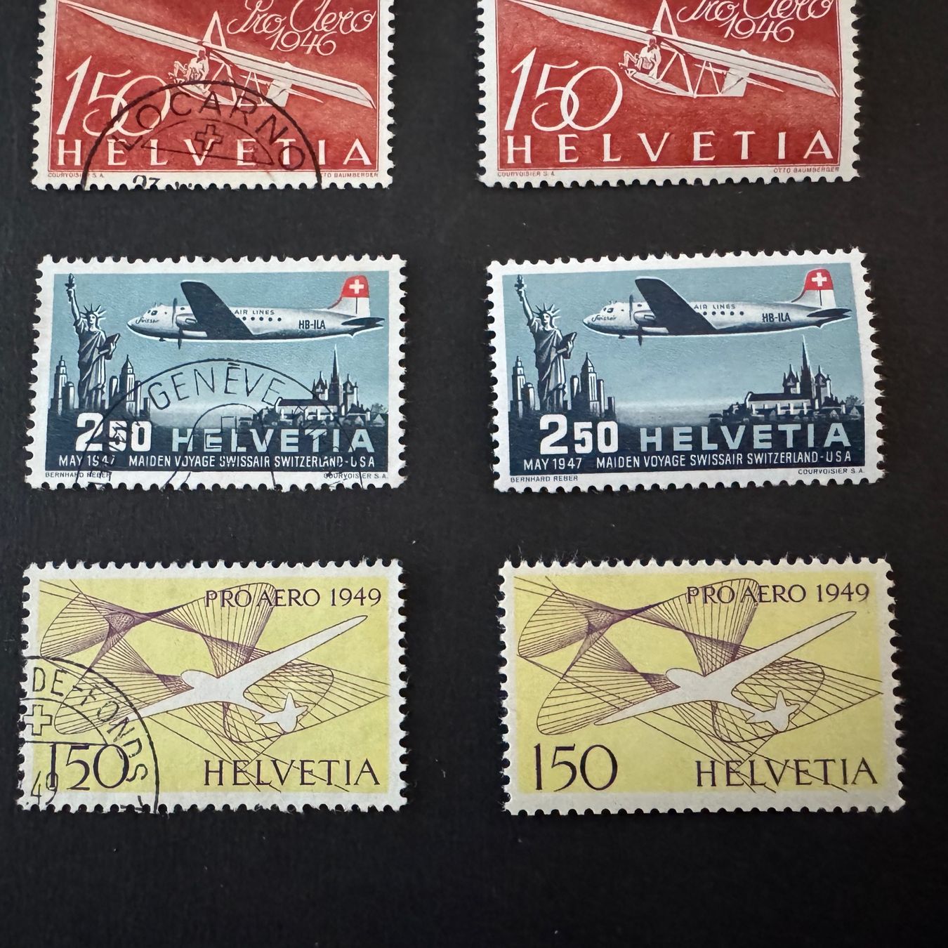 Alle Briefmarken: FLUGPOST, Auswahl, postfrisch/gestempelt – Gebraucht aus Stallikon von HILDECH1 3