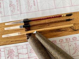 Chinesisch Mandarin Kalligrafie Set m. Wasser Schreibtüchern