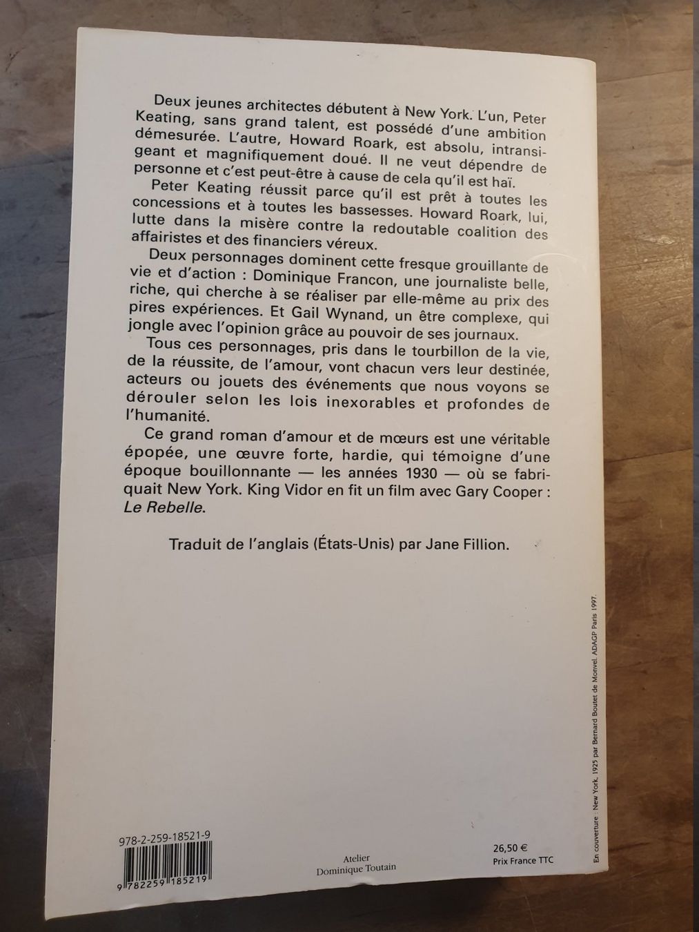 Libri: La Source Vive Any Rand Plon – Usato da Zürich venduto da loosebone 1