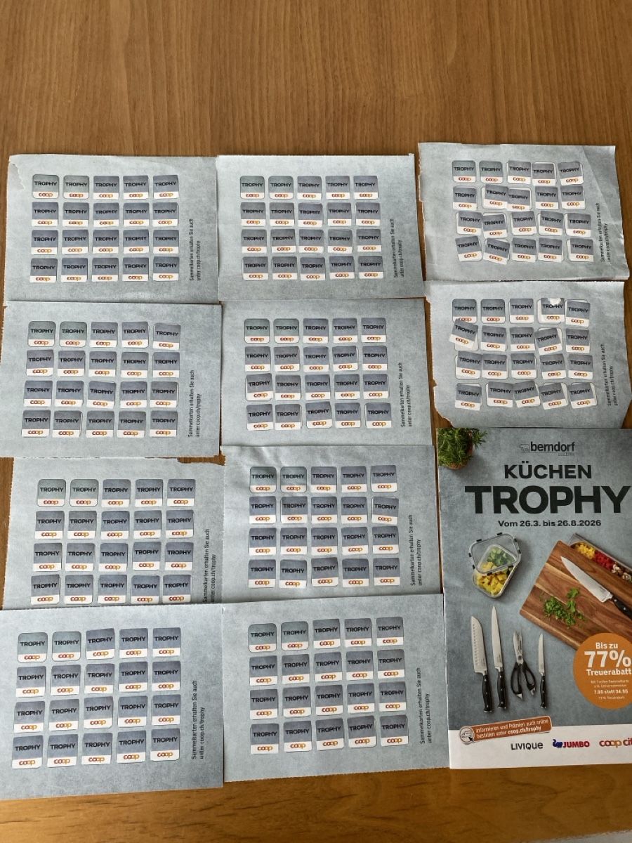 Coop Sammelmarken & -punkte: Coop Küchen Trophy. 10 volle Karten – Neu (gemäss Beschreibung) aus Biberist von Zugazu