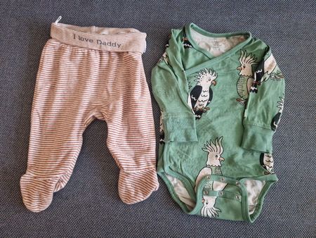 Baby Set Body und Hose braun gestreift Grösse 62/68