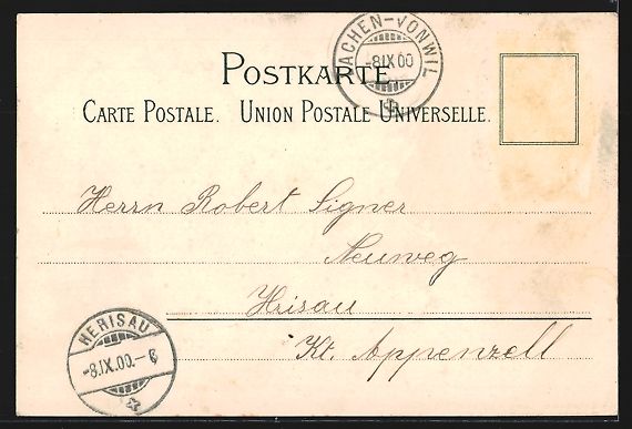Cartoline postali: Litho St. Gallen, Marktplatz mit Hotel H – Usato da Berlin venduto da bartko-reher 1