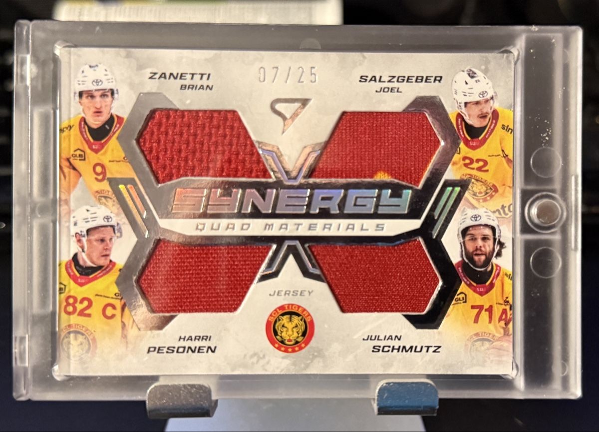 Sportzoo Carte collezionabili: SCL Tigers 07/25 Synergy Quad Materials – Nuovo (secondo la descrizione) da Zauggenried venduto da Puckcollector_NS