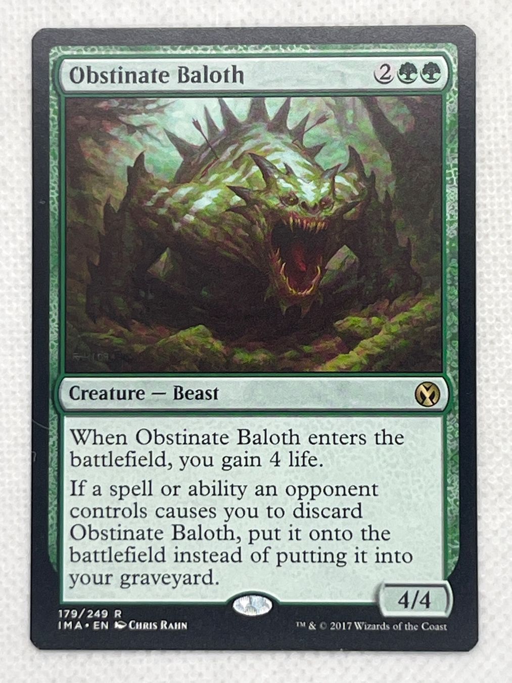 Magic The Gathering Sammelbilder & Trading cards: MTG Obstinate Baloth IMA 179 Englisch Rare – Gebraucht aus Hinterkappelen von Kim1992
