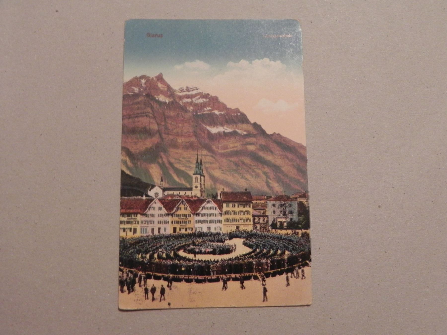 Cartoline postali: Karte Glarus GL Landsgemeinde 1917 – Usato da Siebnen venduto da krimsie