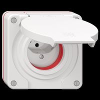 Feller NUP-Steckdose NEVO 1xT13 IP55 mit roter Dichtung