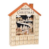 Adventskalender aus Holz mit LED Licht