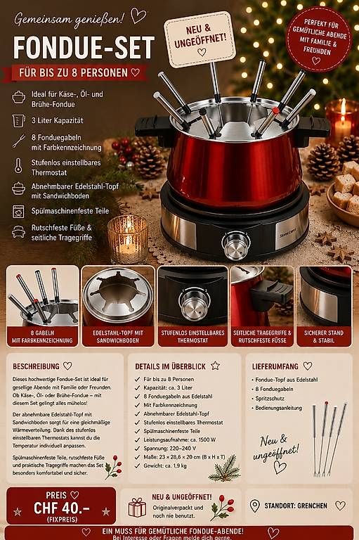 Küchengeräte: Silvercrest Bruehfondue rot – Gebraucht aus Grenchen von jas_6cgj