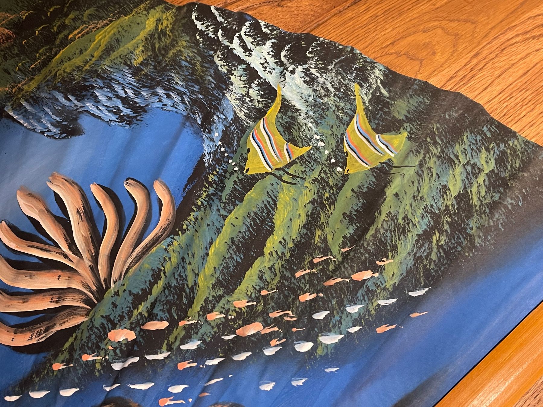 Tutte le decorazioni: Handbemalter Wunderschöner Wandfächer mit Delfin-Motiv 100cm – Usato da Zuerich venduto da Dorsi 5