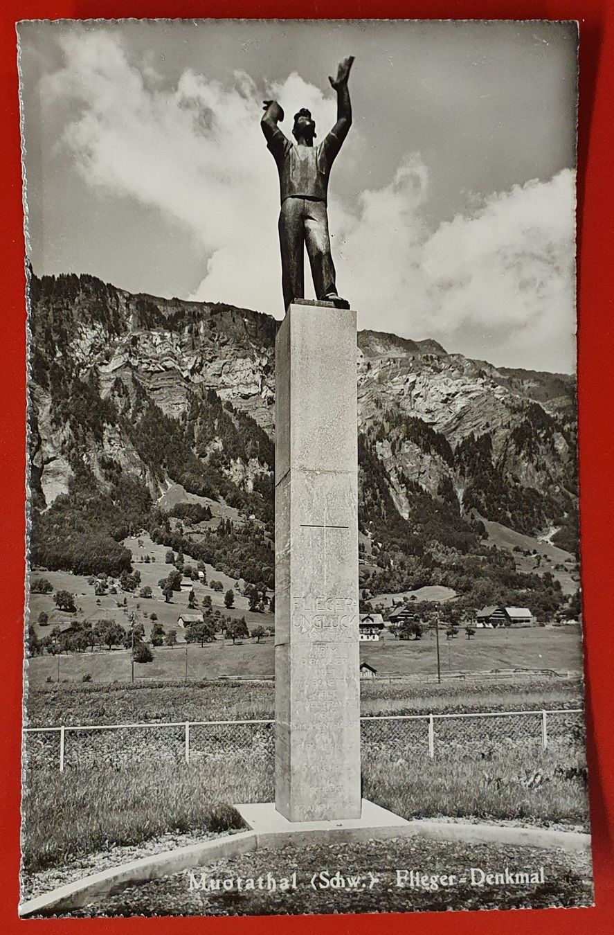 Cartoline postali: Muotathal 1948 - Flieger Denkmal – Usato da Kreuzlingen venduto da Rschweiz1