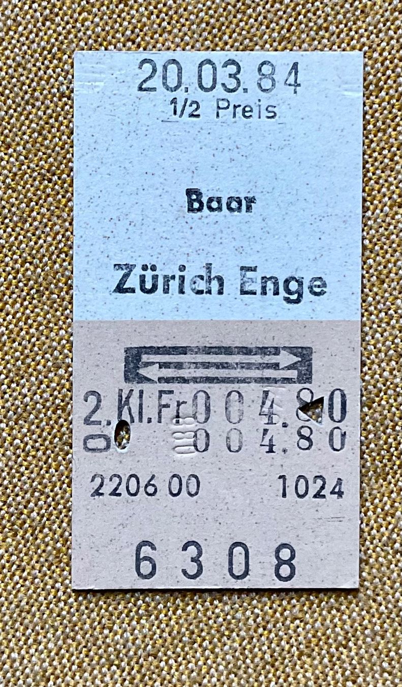 Tickets: Altes Billett aus Karton von 1984 – Gebraucht aus Endingen von nathan05