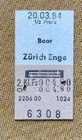 Altes Billett aus Karton von 1984