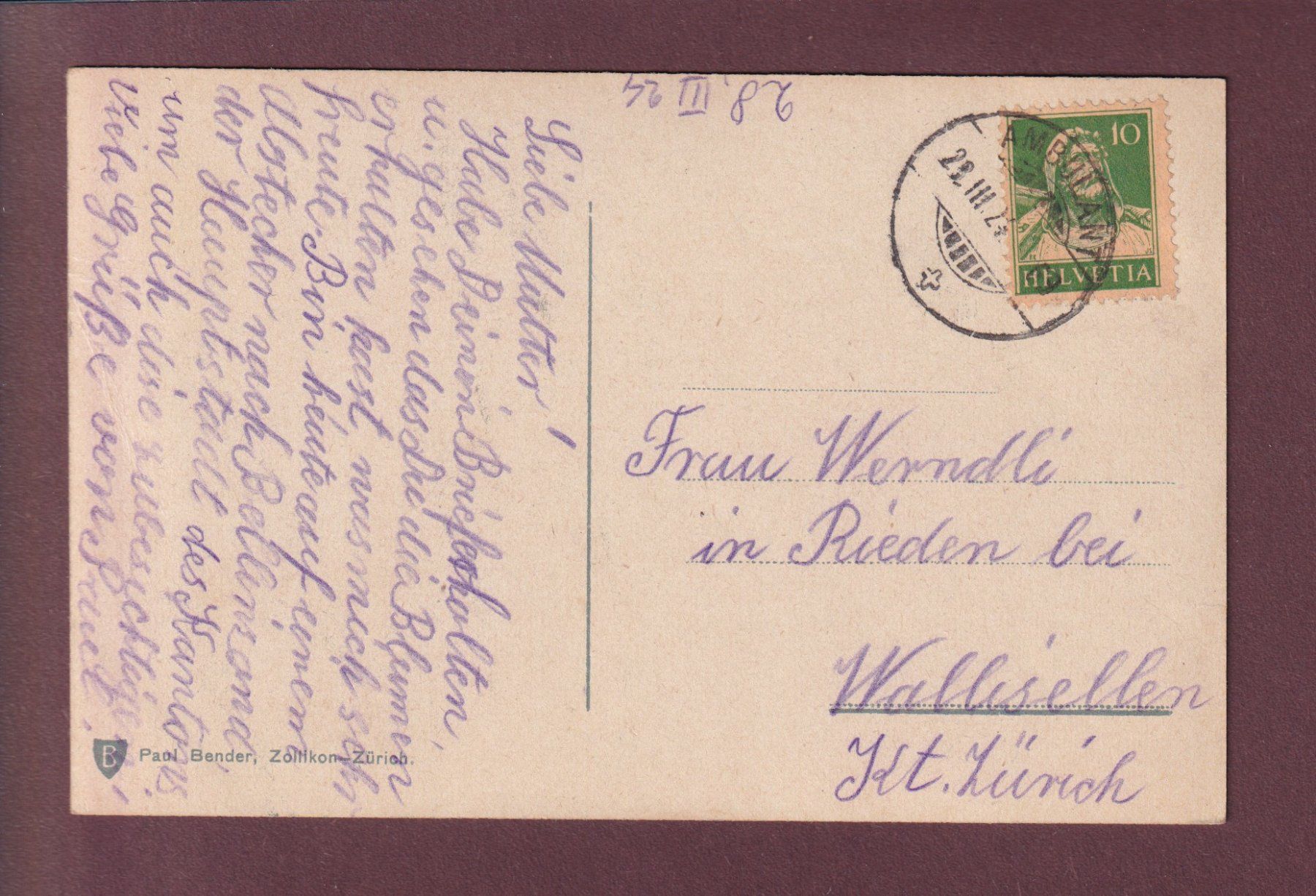 Ansichtskarten: BELLINZONA - Stazione - 1924 – Gebraucht aus Pully von nicecards 1