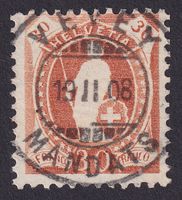 96A, Stehende Helvetia mit Vollstempel VEVEY VD