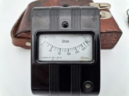 Gossen Ohmmeter Bakelit KOMPLETT mit Kabel – PTT St.Gallen