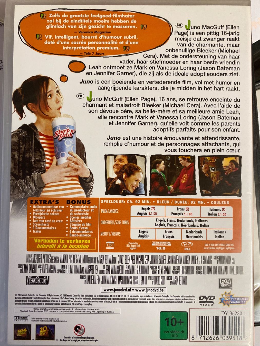 Tutti i DVDs: DVD - Juno - Comédie Dramatique - Ellen Page – Usato da Le Brassus venduto da cinema13 1