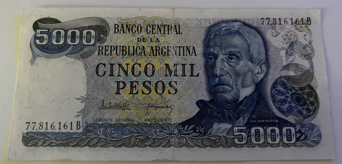 Banconote: Argentinien 5000 Pesos – Usato da Algetshausen venduto da Carrhard