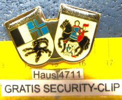 Graubünden & Medel Lugmagni DOPPE-WAPPEN PIN GLASIERT GOLDIG