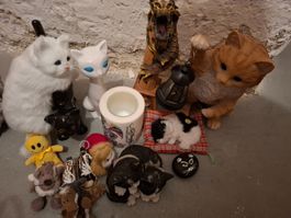 Konvolut Dekoartikel Katzen Figuren Diverse 🐈‍⬛🐕‍...