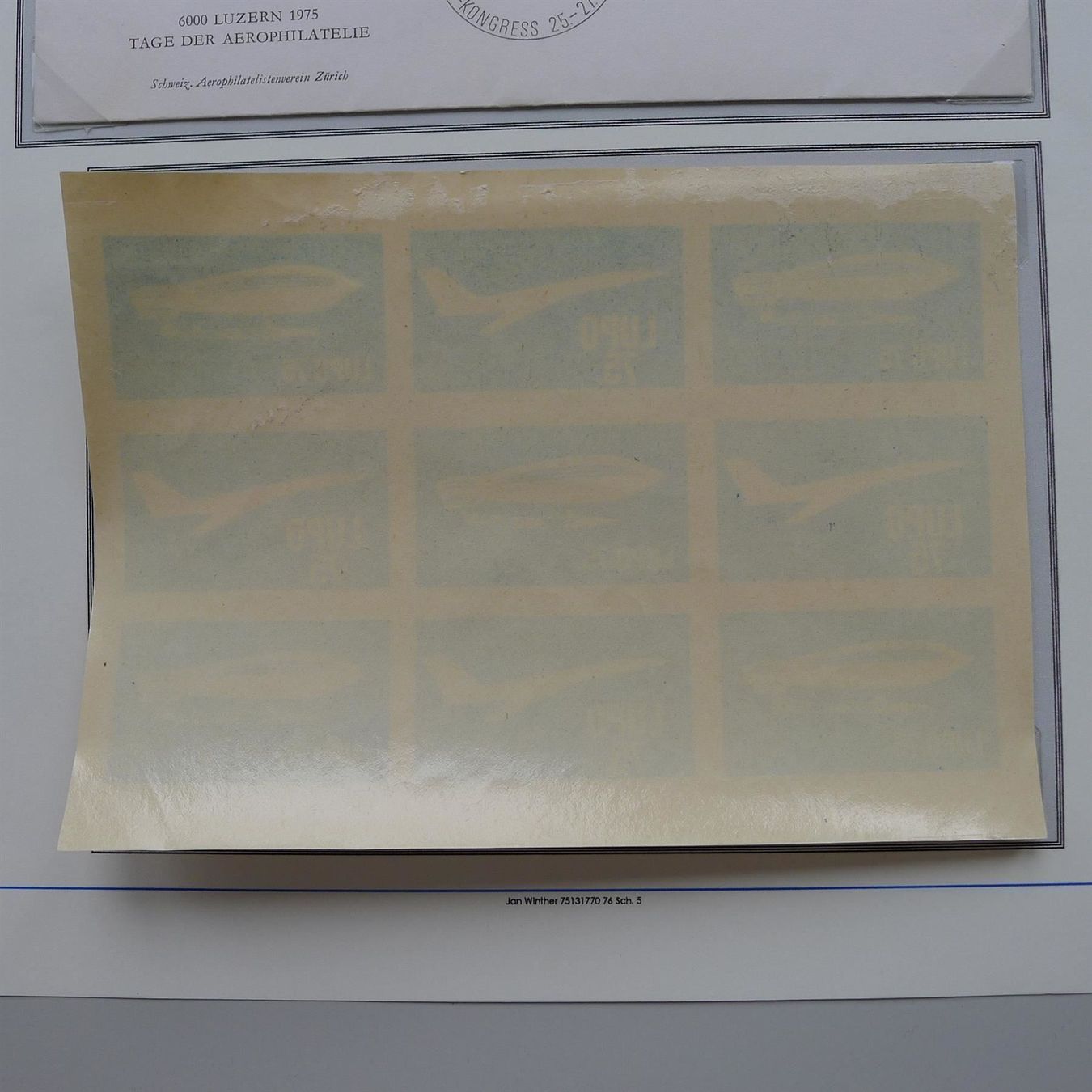Tutti i francobolli: 1975, LUPO 75 sauberer Brief mit Vignetten-Bogen. – Usato da Sursee venduto da Luzernerraute 4