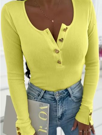 NEUES Langarmshirt uni gelb Gr. S - 226026